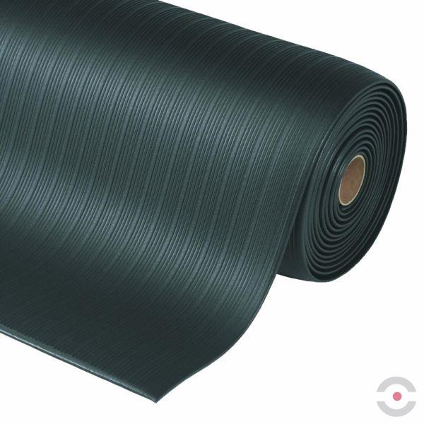 Mata ergonomiczna Notrax, 410 Airug, winyl, rowkowa, 60 cm x mb, obszar suchy, czarny