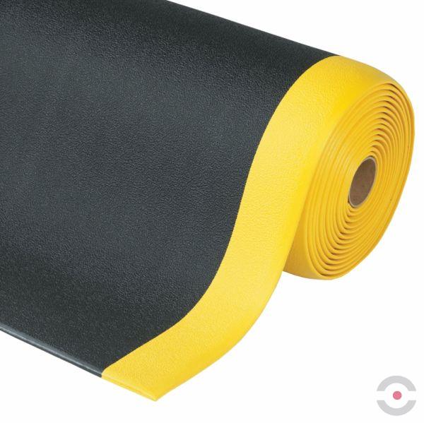 Mata ergonomiczna Notrax, 411 Sof-Tred, winyl, kamyczkowa, 60 cm x 91 cm, obszar suchy, żółty/czarny