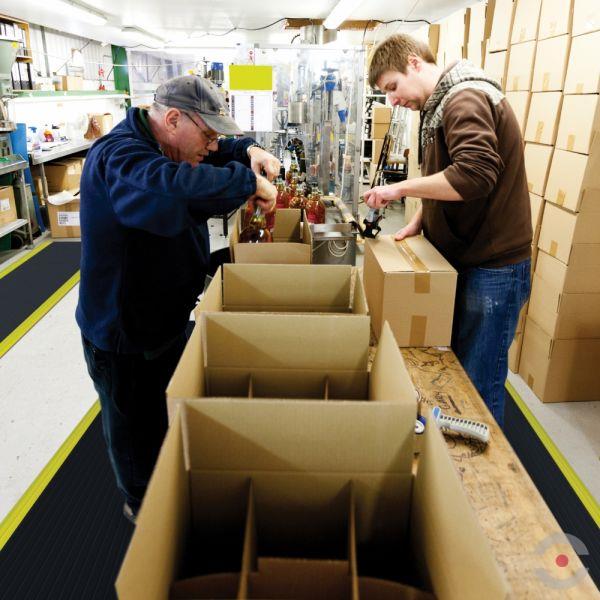 Mata ergonomiczna Notrax, 408 Airug Plus, winyl, rowkowa, 60 cm x mb, obszar suchy, szary