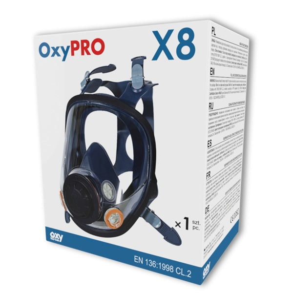 Maska pełnotwarzowa Oxyline X8 (bagnet) CL2- silikon, rozmiar M