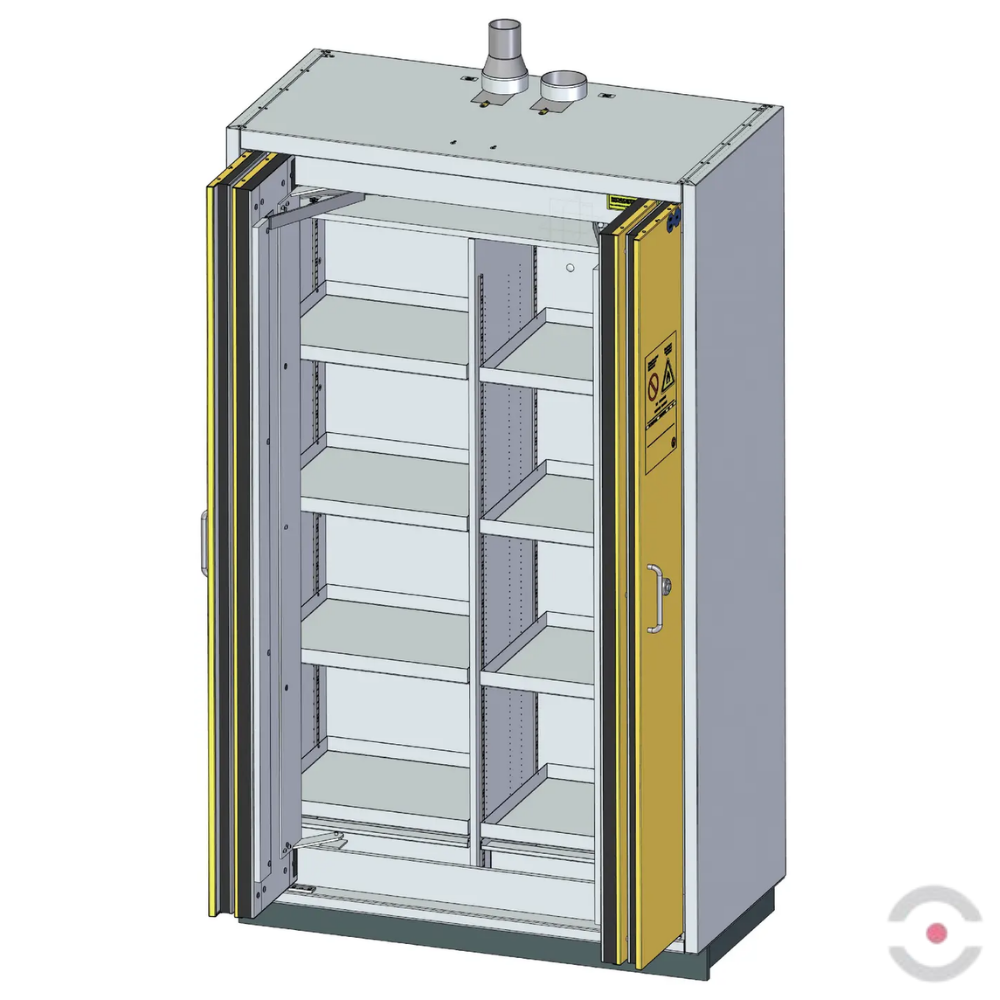 Szafa ognioodporna Topserw SAFE-90 XL-2, 8 półek, drzwi FSC żółte, PREMIUM, 90 min