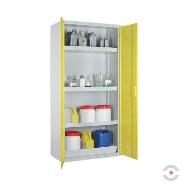 Szafa zabezpieczająca (trujące) Topserw MODUS XL, 2-drzwiowa CLA, żółte, 3 półki, CHS 1200