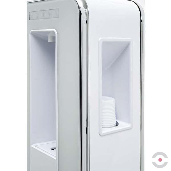 Dystrybutor wody pitnej Zdrojownia FLAT FIZZ, przycisk, podajnik do kubków, biały, woda gazowana, chłodzona