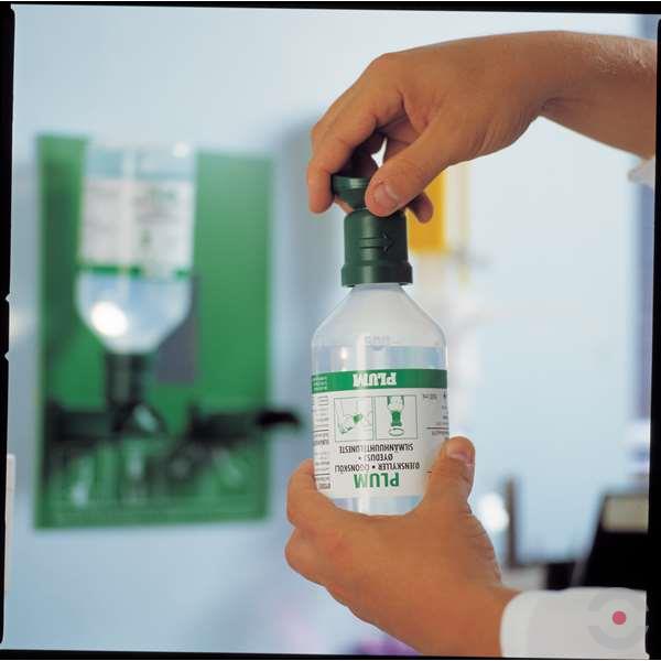 Zestaw naścienny Plum COMBI - roztwór do płukania oka, ciało obce, kwas i zasada, butelka 1*500 ml, 1*200 ml, piktogram, lustro, MDR