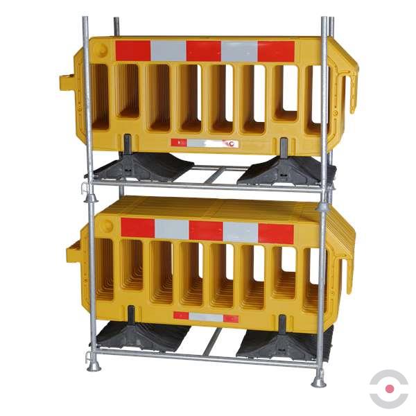Zestaw Regał Transportowy z żółtymi barierkami