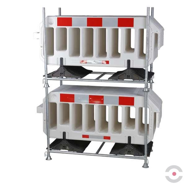 Zestaw Regał Transportowy z białymi barierkami