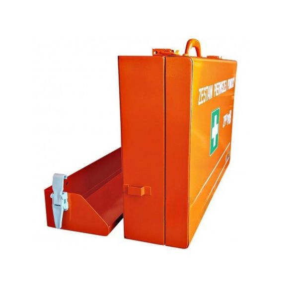 Zestaw pierwszej pomocy Topserw typ B, od 5 do 50 osób, stalowa walizka, kolor pomarańczowy