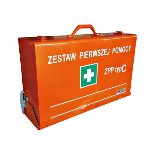 Punkt pierwszej pomocy dla energetyki, szafa, Zestaw Pierwszej Pomocy typu C, kolor pomarańczowy