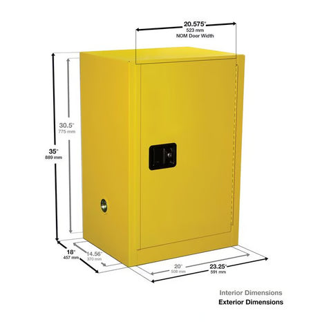 Szafa zabezpieczająca (pestycydy) Justrite TABLE S, 45 l, 1-drzwiowa ZR, 1 półka, zielony