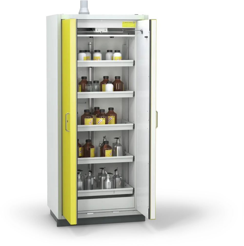 Szafa ognioodporna Topserw PRIME-90 L, 5 półek wysuwanych, drzwi CLA żółte, CLASSIC, 90 min