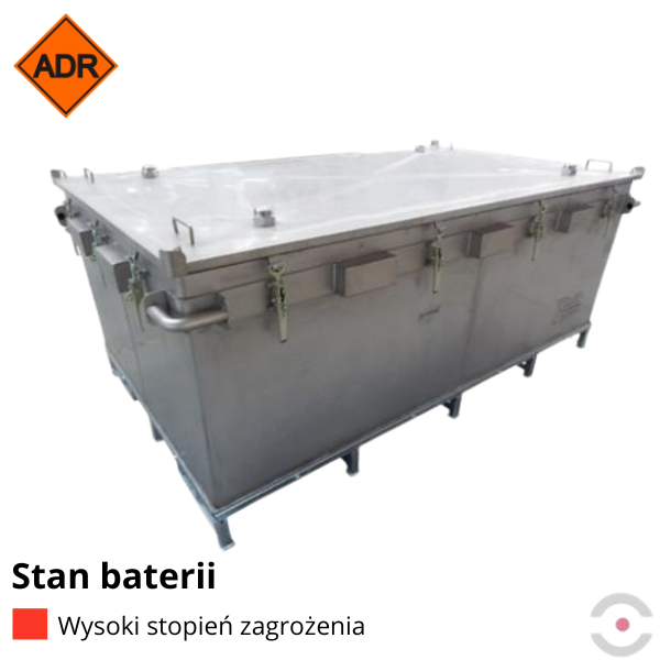 Pojemnik PG1 do transportu (ADR), składowania baterii i akumulatorów Topserw, 2603 l, stal nierdzewna, wypełniacz PyroBubbles