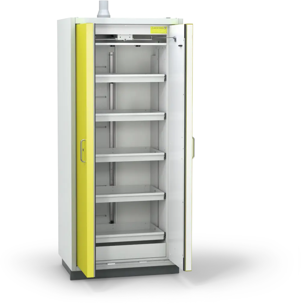 Szafa ognioodporna Topserw PRIME-90 L, 5 półek wysuwanych, drzwi CLA żółte, CLASSIC, 90 min