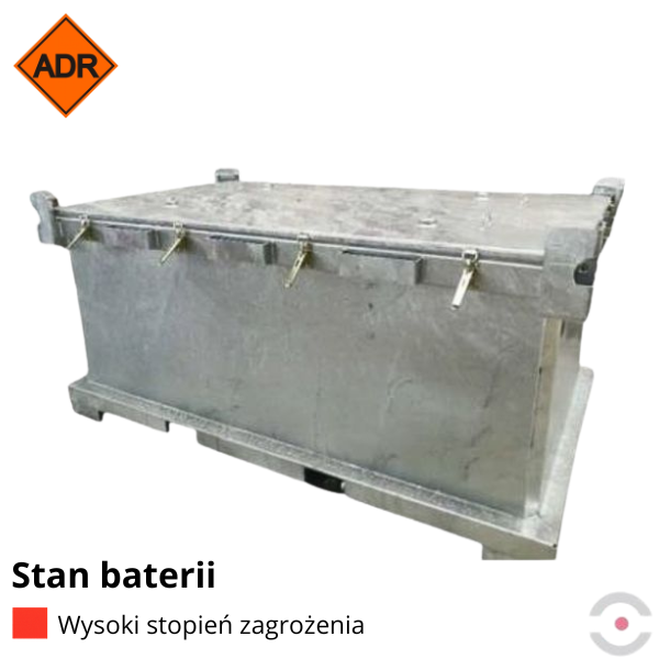 Pojemnik PG1 do transportu (ADR), składowania baterii i akumulatorów Topserw, 2890 l, stal ocynkowana, wypełniacz PyroBubbles