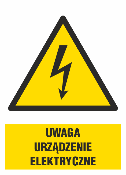 Znak elektryczny Uwaga! Urządzenie elektryczne  74x105mm F (10EOA)