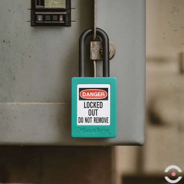 Kłódka bezpieczeństwa (Ex), korpus i kabłąk kompozytowy 4.76 mm, klucz KD, b/przytrzymania, jasnoniebieska