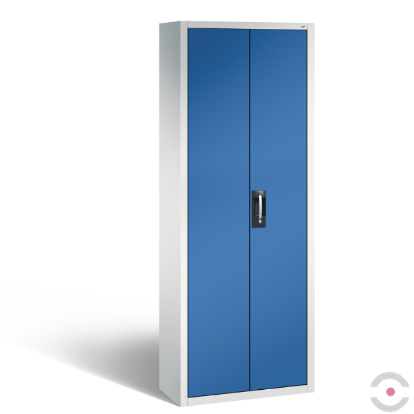 Szafa warsztatowa L-TALL, 114 pojemników, drzwi dwuskrzydłowe, W*S*G 1980*700*300 mm, szary/niebieski