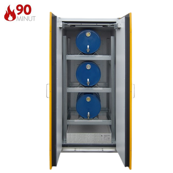 Szafa ognioodporna Topserw DRUM-90 L, beczka 3*60 l poziom, wanna wychwytowa EW, FAS, 90 min
