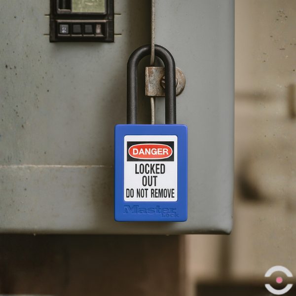 Kłódka bezpieczeństwa (Ex), korpus i kabłąk kompozytowy 4.76 mm, klucz KD, b/przytrzymania, niebieska