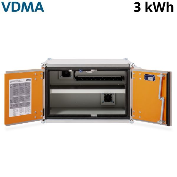 Szafa zabezpieczająca Topserw BATT S, ładowanie akumulatorów, 230V, 1 półka, 9 gniazd, bez nóżek, Premium 8/5, (VDMA 24994)