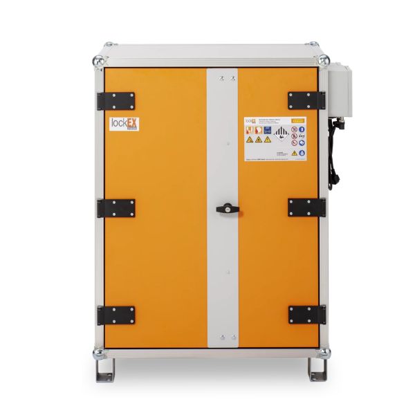 Szafa zabezpieczająca Topserw BATT M, ładowanie akumulatorów, 230V, 3 półki, 18 gniazd, nóżki, Premium Plus 8/10, (VDMA 24994)
