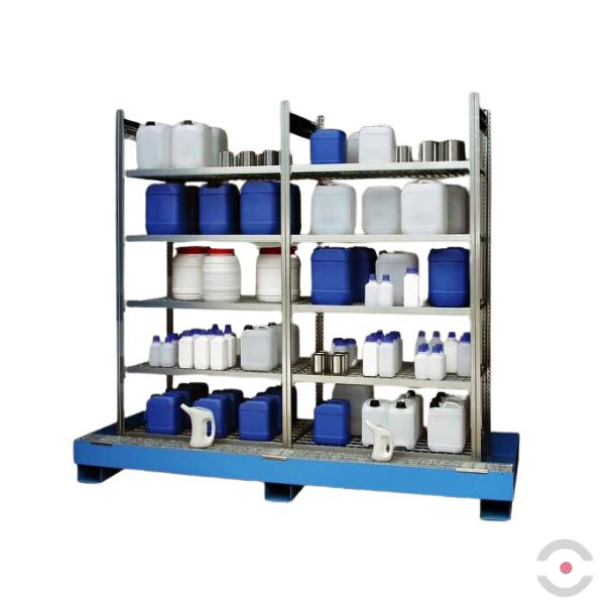 Regał półkowy Topserw, 2*5*półka (kratownica), 1*wanna lakier. 210 l, S*G*W 2085*635*2100 mm