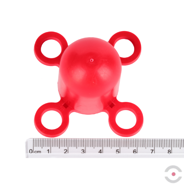 Zestaw 6*słupek polietylenowy, okrągły, śr. 40 mm, łańcuch 10 m, 6*podstawa, biały/czerwony