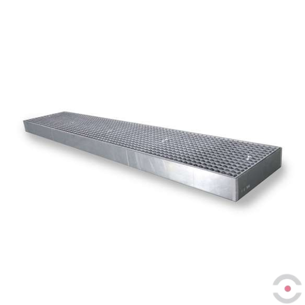 Platforma robocza stalowa Topserw 100 l, S*D*W 500*2500*123 mm, wanna wychwytowa, LOW