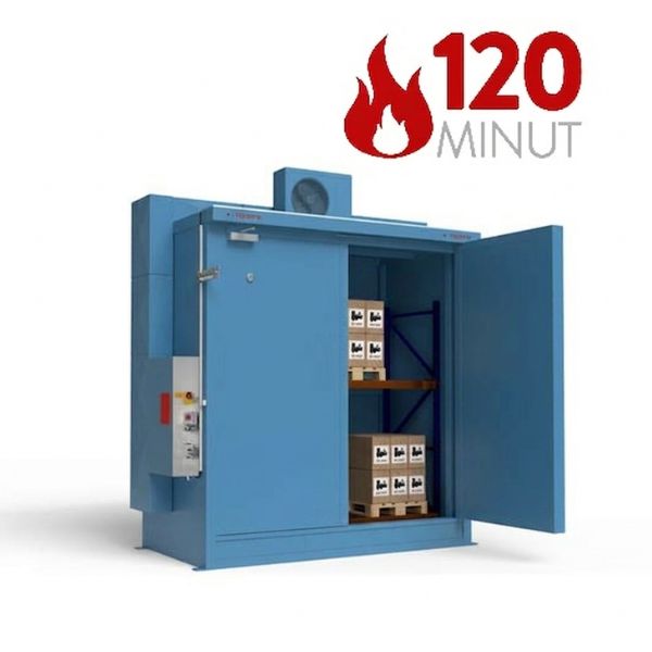 Magazyn ognioodporny Topserw BATTERY, REI120, 2 poziomy/1 segment, S*G*W 3400*1800*3500, 1*1000 l, 1*drzwi dwuskrzydłowe
