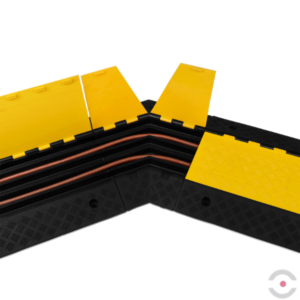 Osłona kabla z otwieraną pokrywą, 45° prawa, 5 przejść