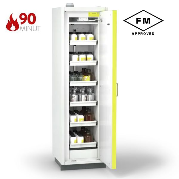 Szafa ognioodporna Topserw PRIME-90 M, 6 półek wysuwanych, drzwi CLA żółte, CLASSIC, 90 min