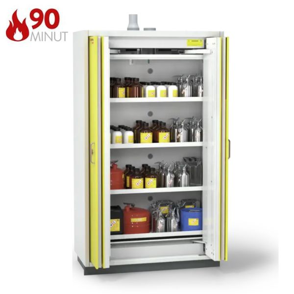 Szafa ognioodporna Topserw SAFE-90 XL, 4 półki, drzwi FSC żółte, PREMIUM, 90 min