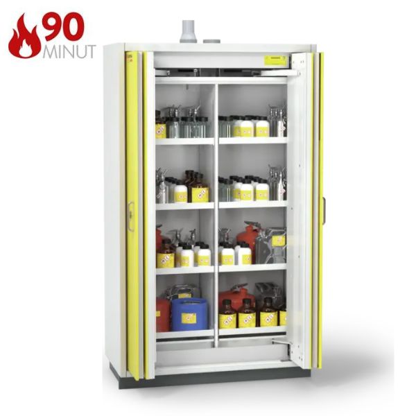 Szafa ognioodporna Topserw SAFE-90 XL-2, 8 półek, drzwi FSC żółte, PREMIUM, 90 min