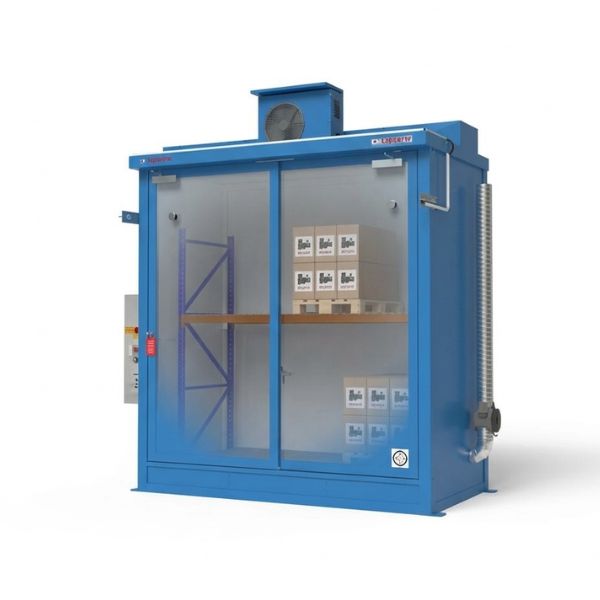 Magazyn ognioodporny Topserw BATTERY, REI120, 2 poziomy/1 segment, S*G*W 3400*1800*3500, 1*1000 l, 1*drzwi dwuskrzydłowe