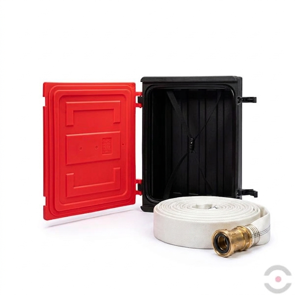 Szafka wisząca Jonesco na wąż gaśniczy, budynek, Seria 56, czerwony/czarny