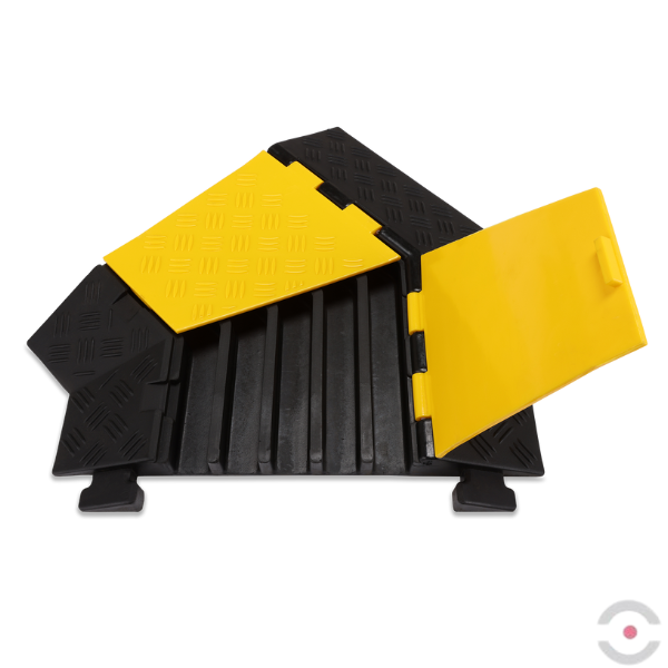 Osłona kabla z otwieraną pokrywą, 45° prawa, 5 przejść