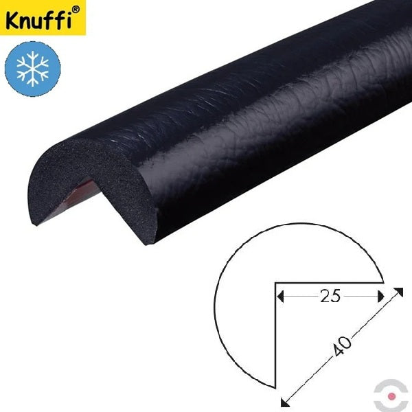Elastyczny profil ostrzegawczo-ochronny Knuffi, typ A, mrozoodporny, czarny, 1000 mm