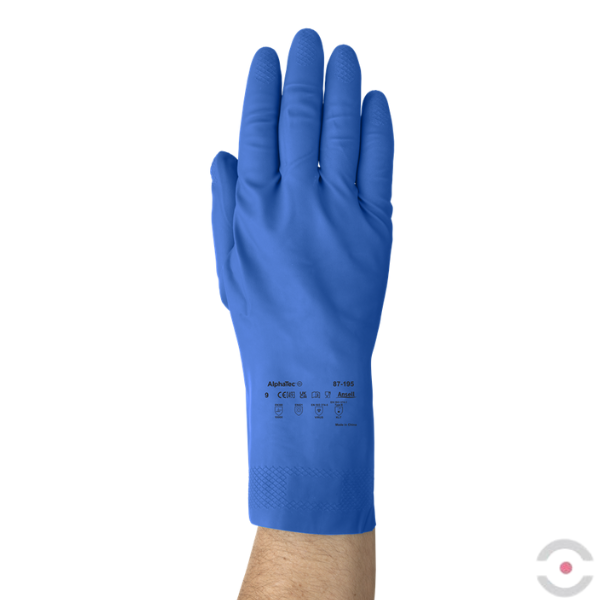 Rękawice przeciwchemiczne VersaTouch 87-195, Ansell, rozmiar 10, kolor niebieski
