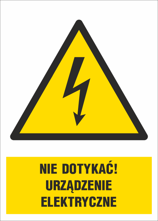Znak elektryczny Nie dotykać! Urządzenie elektryczne 52x74mm F (1EOA)