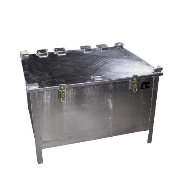 Pojemnik do składowania baterii i akumulatorów Topserw, 280 l, stal ocynkowana, wypełniacz PyroBubbles