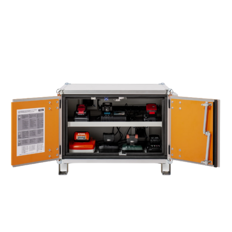 Szafa zabezpieczająca Topserw BATT S, ładowanie akumulatorów, 230V, 1 półka, 9 gniazd, nóżki, Premium 8/5, (VDMA 24994)