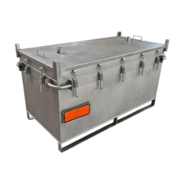 Pojemnik PG1 do transportu (ADR), składowania baterii i akumulatorów Topserw, 953 l, stal nierdzewna, wypełniacz PyroBubbles