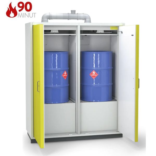 Szafa ognioodporna Topserw DRUM-90 XXL-2, beczka 200 l, drzwi CLA żółte, COMPACT, 90 min