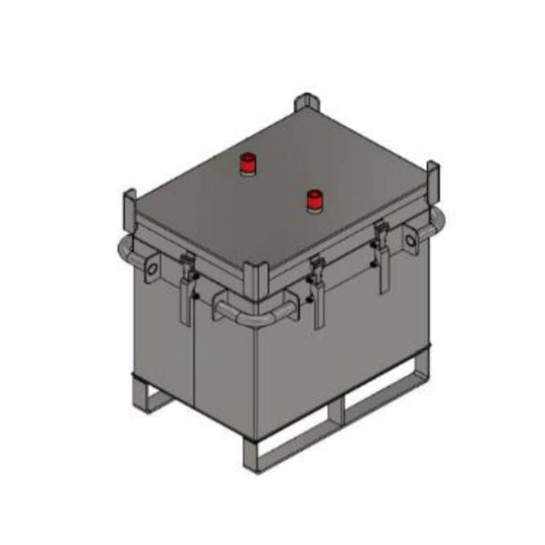 Pojemnik PG1 do transportu (ADR), składowania baterii i akumulatorów Topserw, 185 l, stal nierdzewna, wypełniacz PyroBubbles