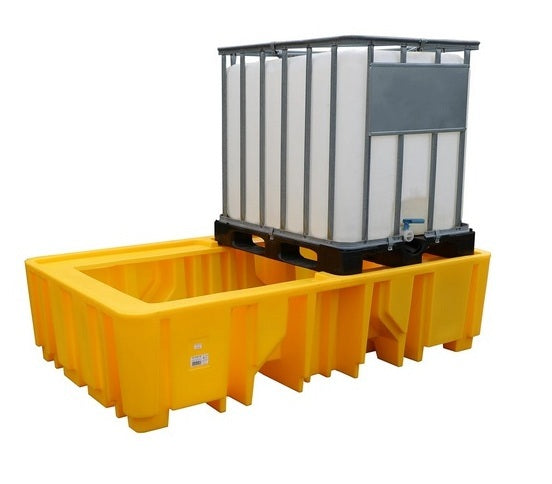 Wanna wychwytowa polietylenowa Topserw 1238 l, IBC 2*1000 l, bez kratownicy, żółty, MEGA
