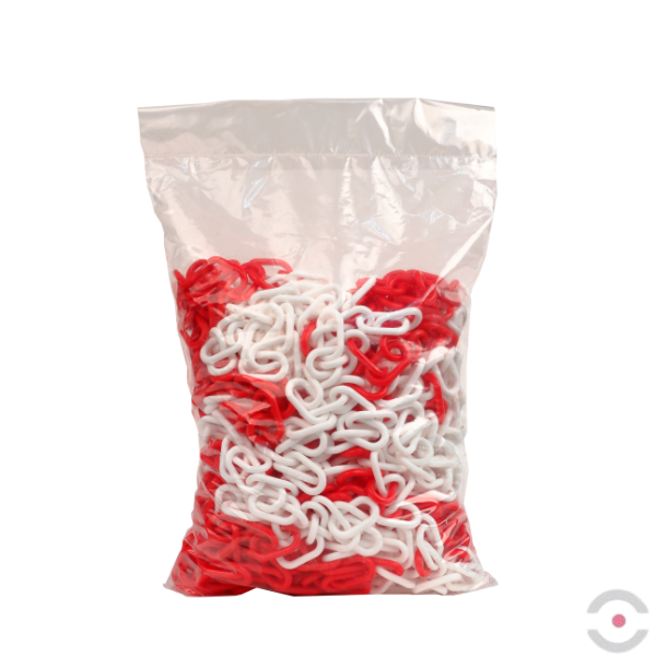 Łańcuch z tworzywa sztucznego 25m, biały/czerwony