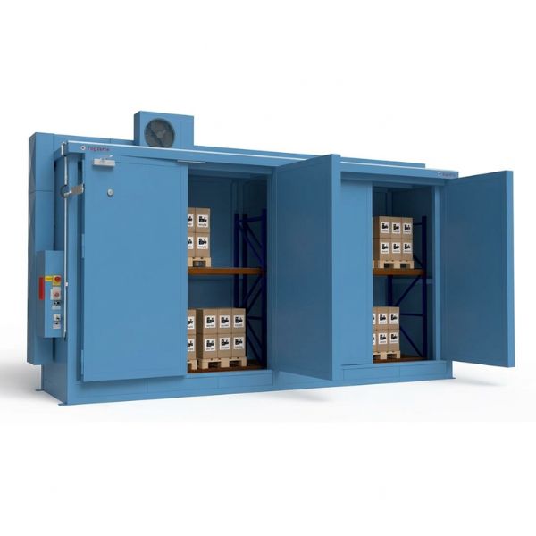 Magazyn ognioodporny Topserw BATTERY, REI120, 2 poziomy/2 segmenty, S*G*W 7000*1900*3500, 2*1000 l, 2*drzwi dwuskrzydłowe