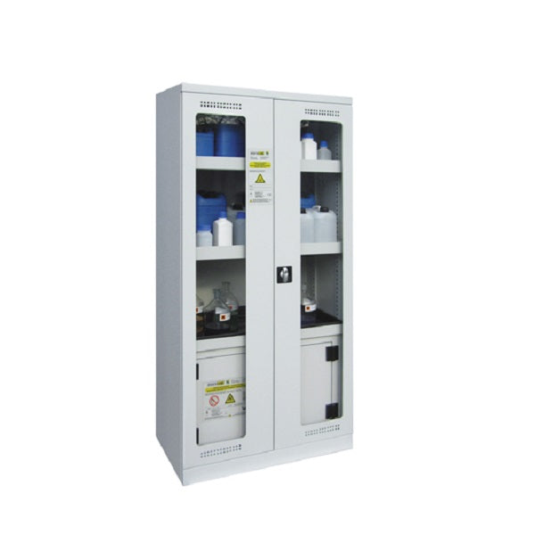 Szafa kombinowana Topserw COMBI-60 L, pojemniki, drzwi GL, szare, CHS, 60 min