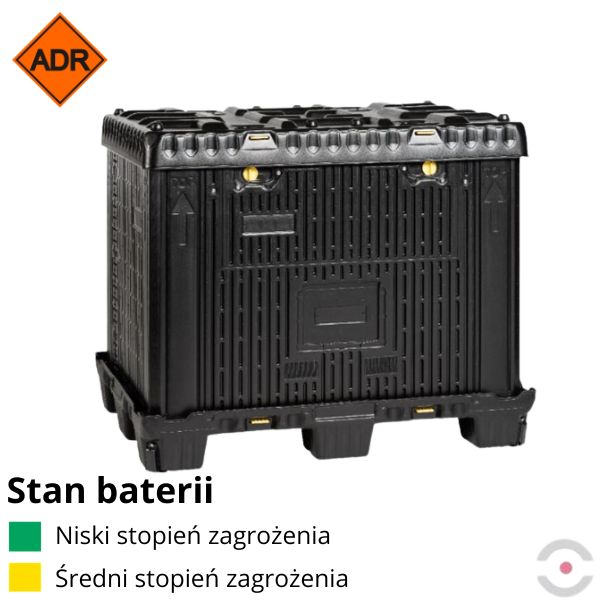 Pojemnik PG2 do transportu (ADR), składowania baterii i akumulatorów Topserw, 240 l, polietylen