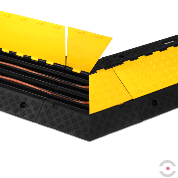 Osłona kabla z otwieraną pokrywą, 45° lewa, 5 przejść