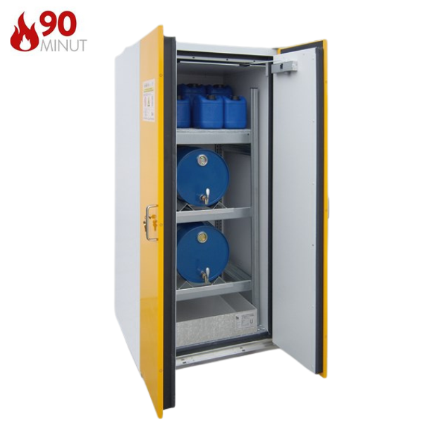 Szafa ognioodporna Topserw DRUM-90 L, beczka 2*60 l poziom, wanna wychwytowa EW, FAS, 90 min